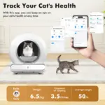 Bac à litière auto-nettoyant connecté (9 Litres) - Kf s c c e acd c ef cc q - Robot Gadget