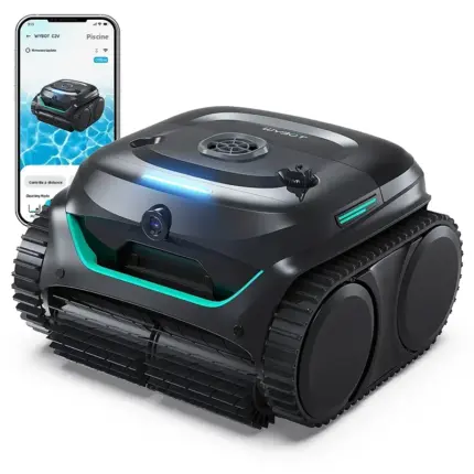 Robot nettoyeur de piscine sans fil C2V – Vision AI & contrôle via application - Kf s a d d fb d a c cg - Robot Gadget