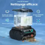 Robot nettoyeur de piscine sans fil C2V – Vision AI & contrôle via application - Kf sb b bad d e d b b p - Robot Gadget